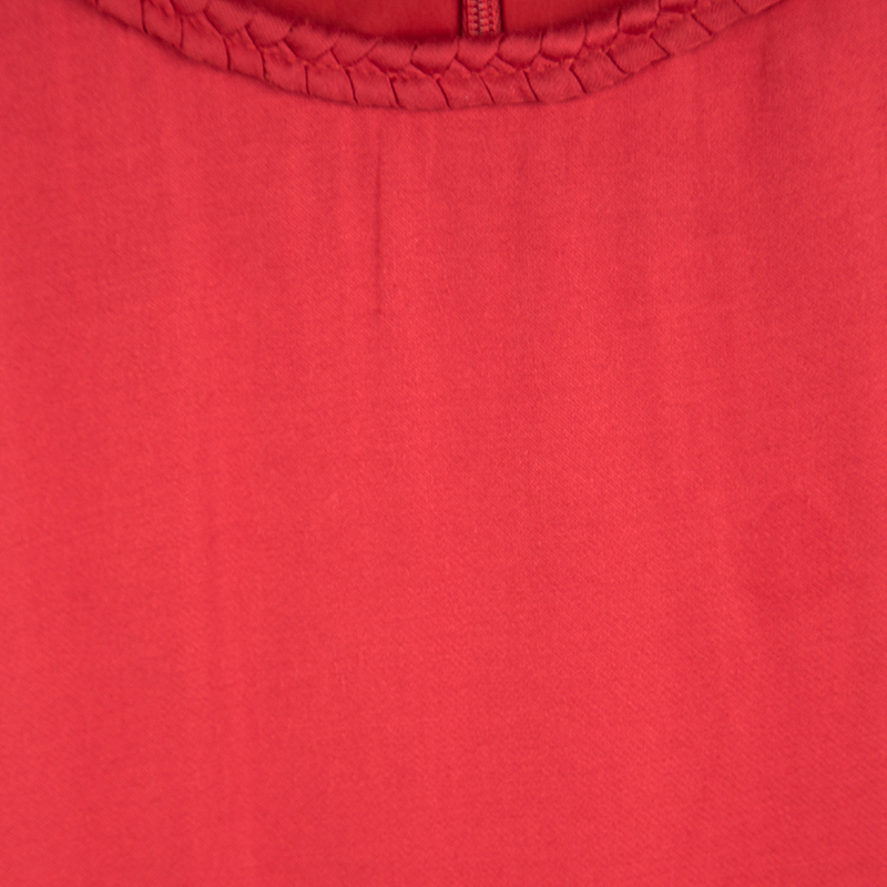Pre-owned Armani Collezioni Red Braided Edging Detail Sleeveless Dress 16 Yrs