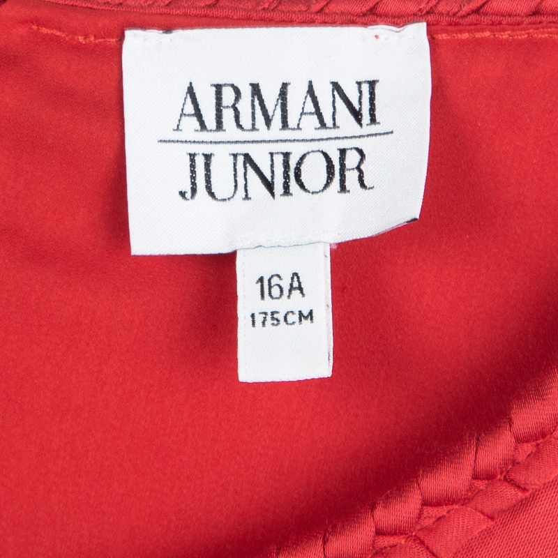 Pre-owned Armani Collezioni Red Braided Edging Detail Sleeveless Dress 16 Yrs