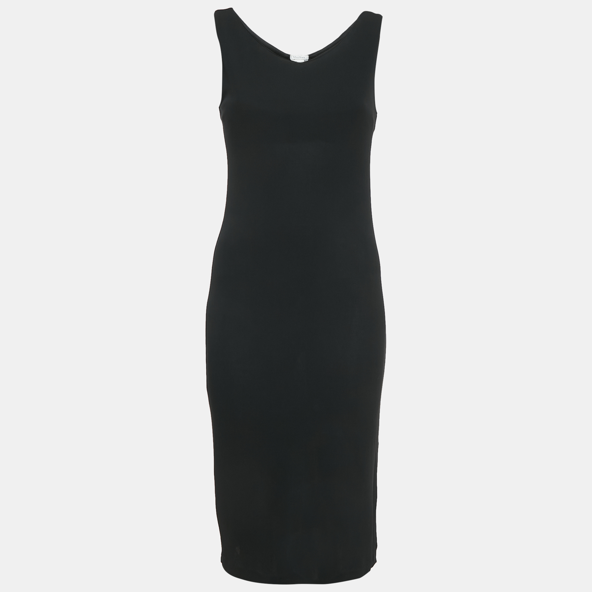 Pre-owned Max Mara Black Jersey Sleeveless Short Dress M