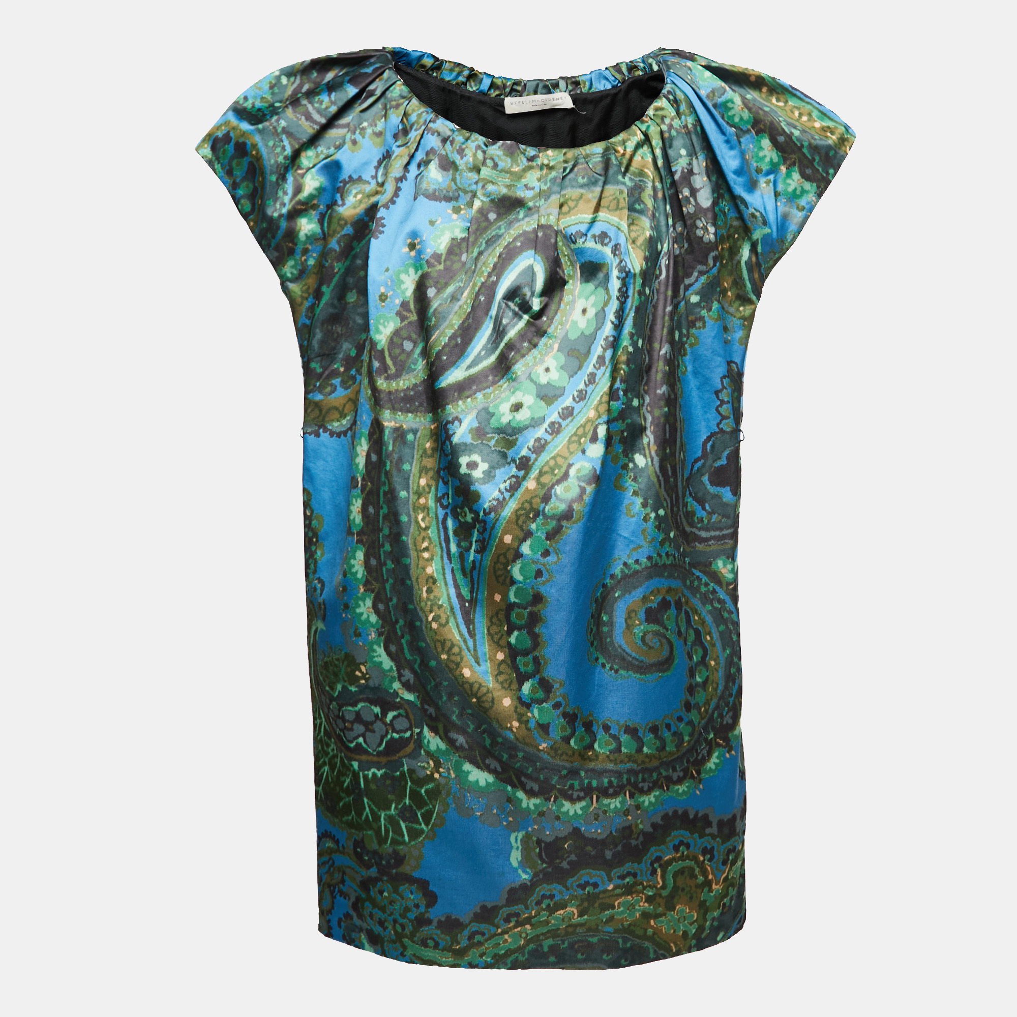 Pre-owned Stella Mccartney Multicolor Paisley Printed Satin Midi Dress M