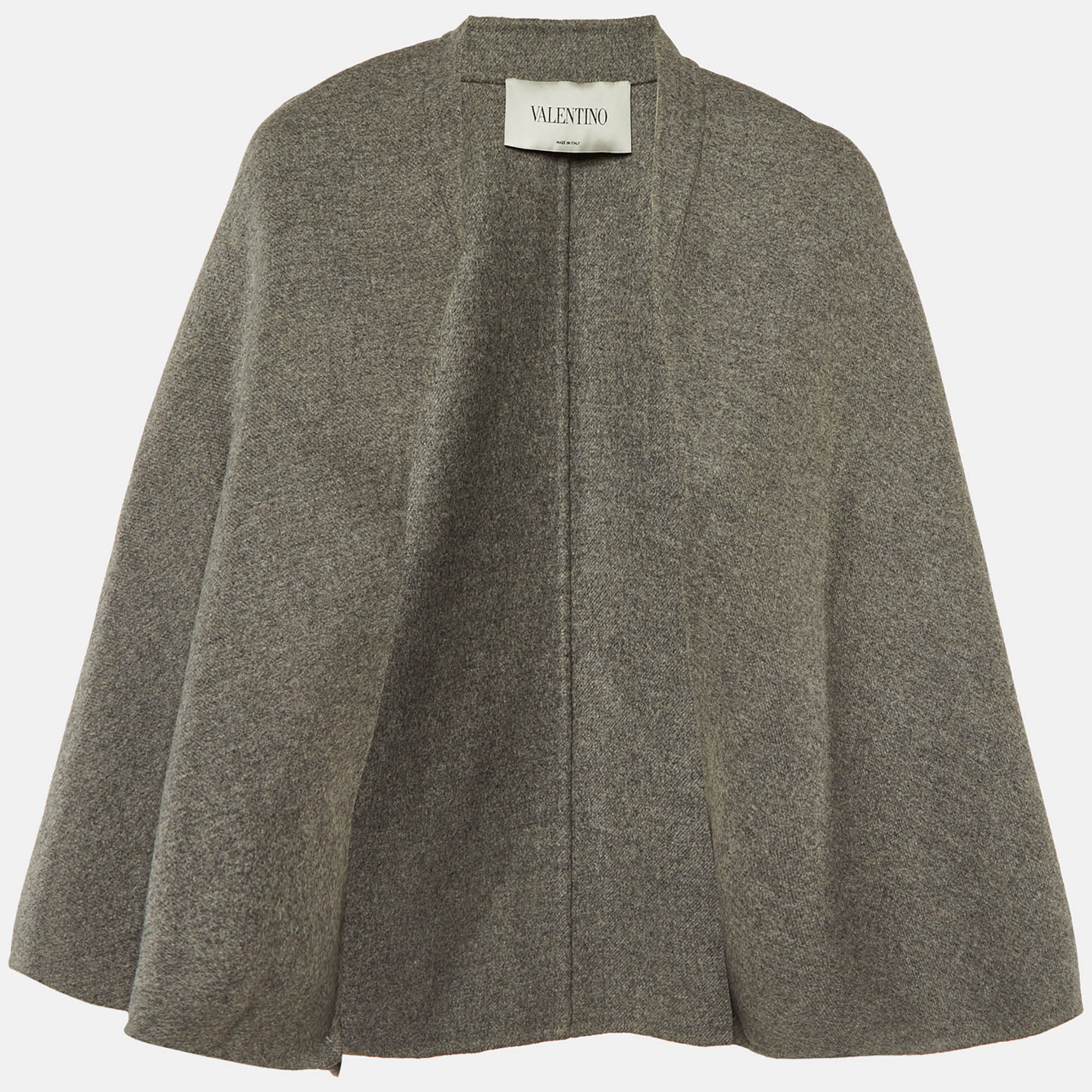 Pre-owned Valentino Grey Wool Cape S